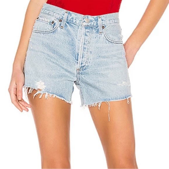 Agolde Pants - Agolde Micah Denim Shorts Swapmeet 28 Cutoff Distressed Button Fly